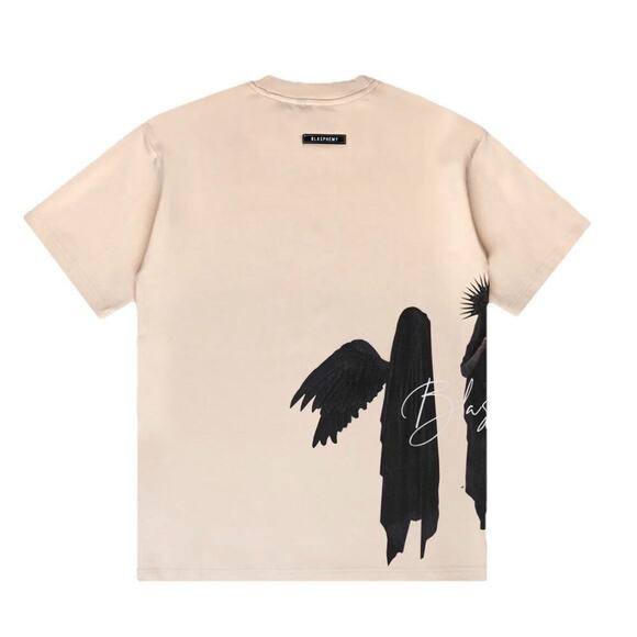 Blasphemy NYC Cream Angels Graphic T-Shirt 2XL Oversized Streetwear Gothic Tee - Picture 4 of 11